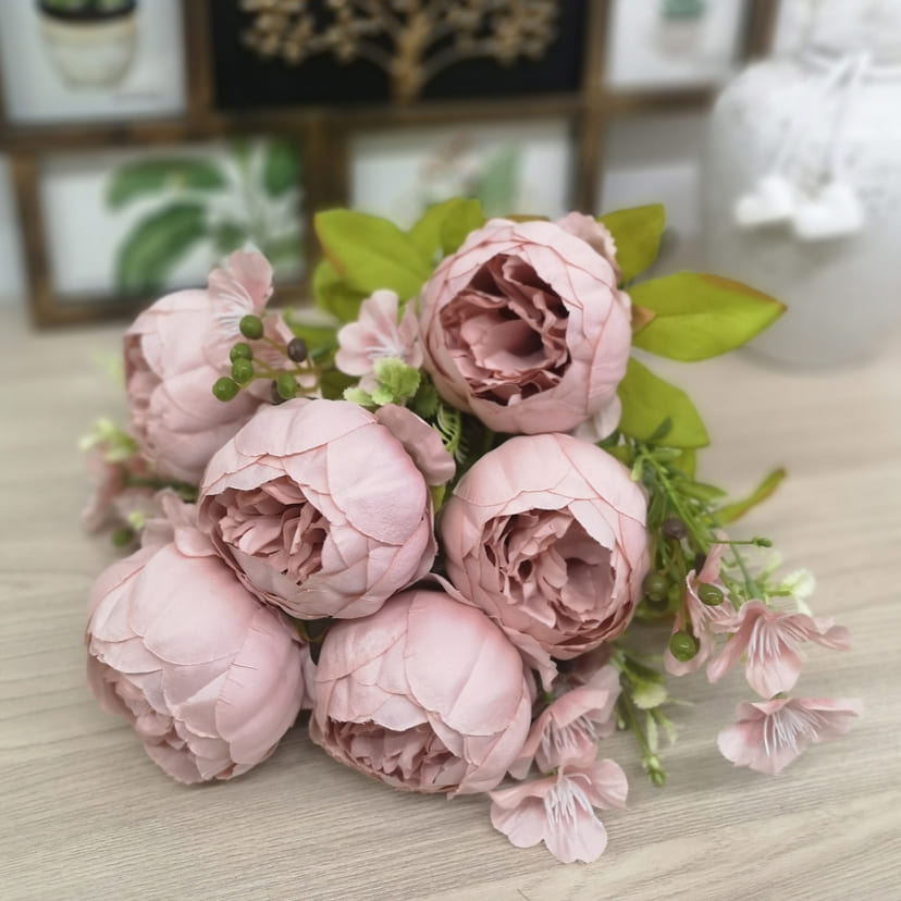 Искусственные цветы в Балашихе | Цветы искусственные «Пионы», розовый, винтаж, букет