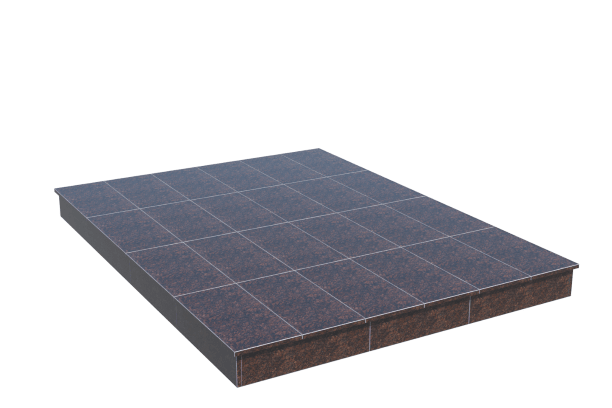 Площадки на могилу в Балашихе | Площадка с вертикальной (15 см) облицовкой Дымовским гранитом