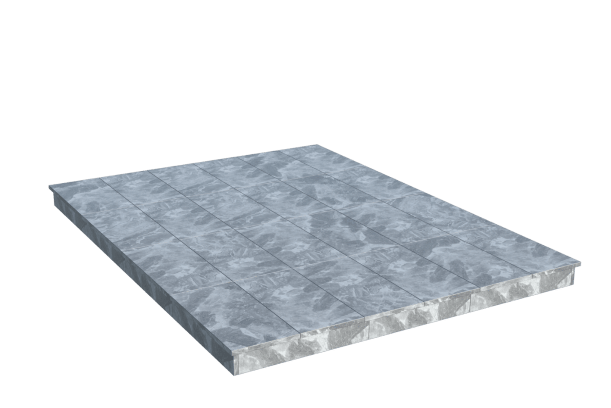 Площадки на могилу в Балашихе | Площадка с вертикальной (10 см) мраморной облицовкой