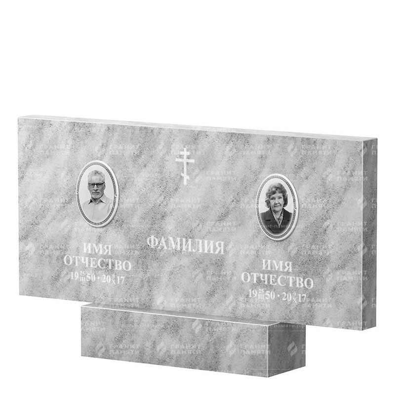 Памятники из мрамора в Балашихе | Двойной мраморный памятник, прямой