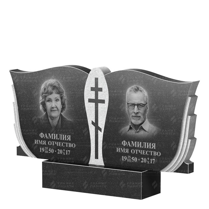 Памятники из гранита двойные в Балашихе | Двойной гранитный памятник ФГ-136