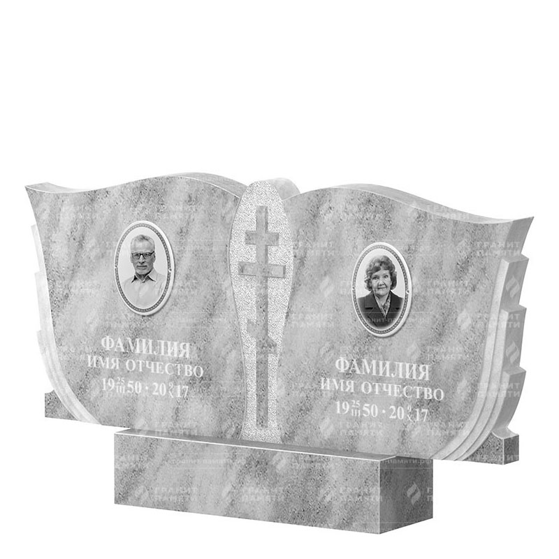Памятники из мрамора в Балашихе | Двойной мраморный памятник ФМ-136