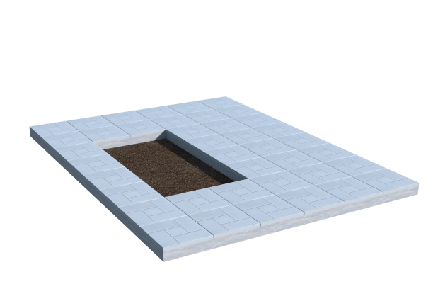 Площадки на могилу в Балашихе | Площадка с тротуарной плиткой (под цветник)