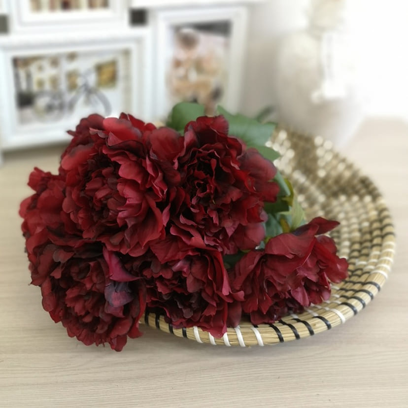 Искусственные цветы в Балашихе | Цветы искусственные «Пионы», бордовые, букет