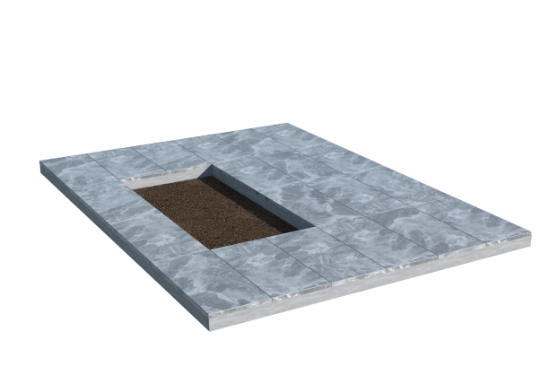 Площадки на могилу в Балашихе | Площадка с мраморной облицовкой (под цветник)