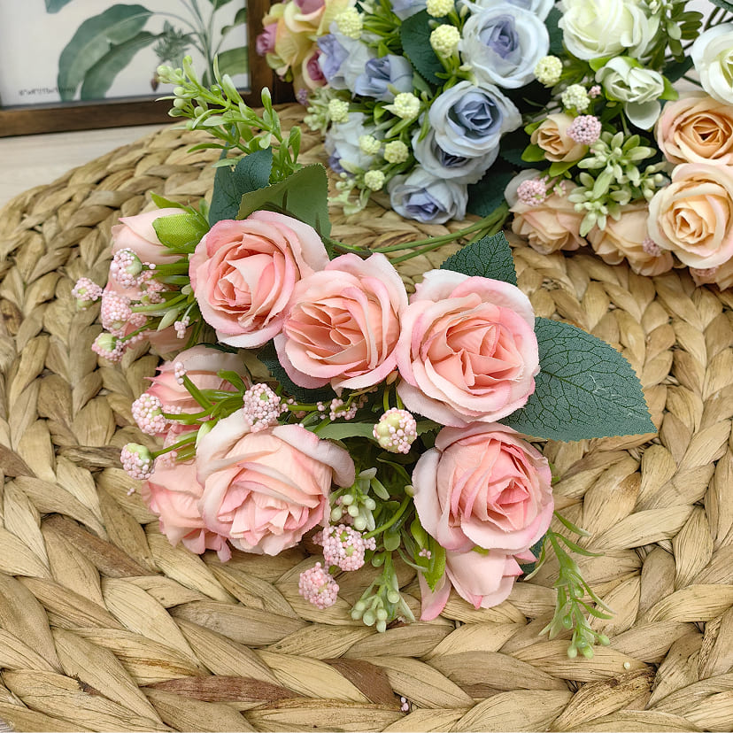 Искусственные цветы в Балашихе | Цветы искусственные «Розы», нежно-розовые, букет