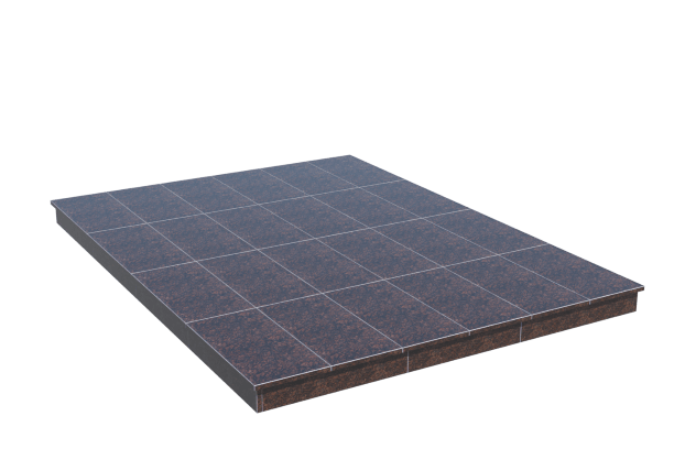 Площадки на могилу в Балашихе | Площадка с вертикальной (10 см) облицовкой Дымовским гранитом